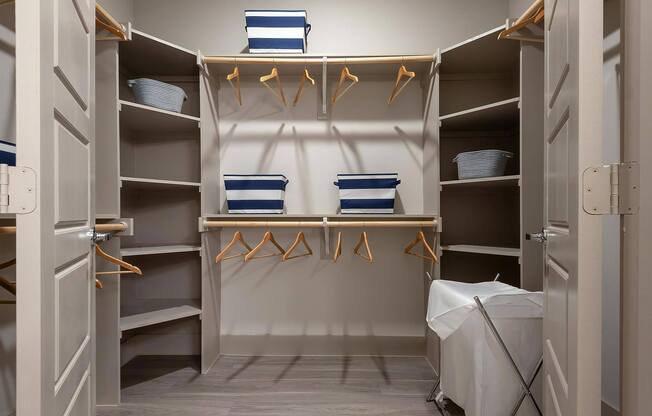 Oversized Walk In Closet with Built In Storage