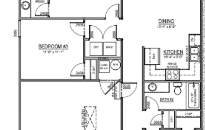 3 beds, 2 baths, $1,295