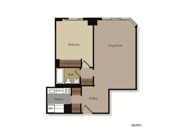 2 beds, 1 bath, 636 sqft, $4,744, Unit S05G