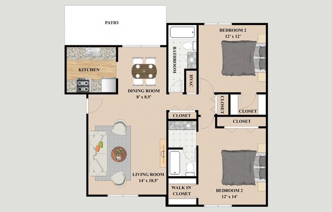 2 beds, 2 baths, 1,100 sqft, $1,415, Unit 2108