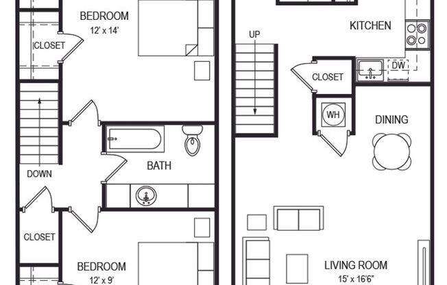 2 beds, 1.5 baths, 1,025 sqft, $1,274, Unit 317-701