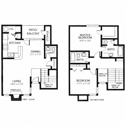 2 beds, 2.5 baths, 1,183 sqft, $1,833