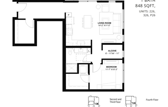 1 bed, 1 bath, 848 sqft, $2,195, Unit 226