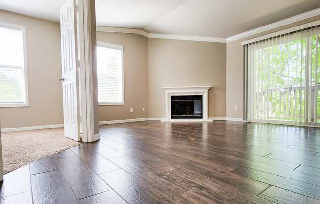 living room with wood-like flooring