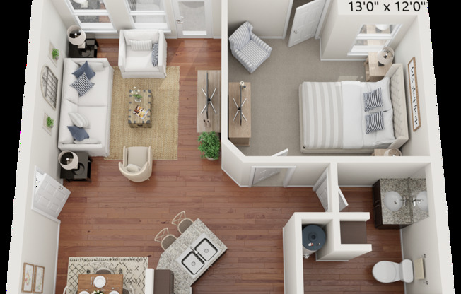 1 bed, 1 bath, 762 sqft, $1,168