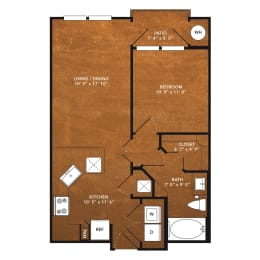 1 bed, 1 bath, 606 sqft, $1,221