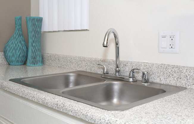 Double sink area in the kitchen