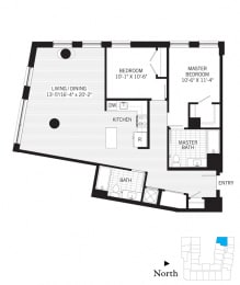 2 beds, 2 baths, 1,218 sqft, $3,492