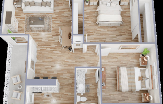 2 beds, 1 bath, 850 sqft, $1,249