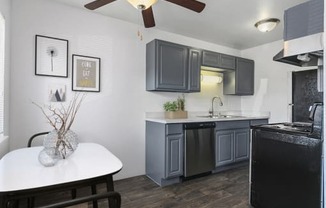 Staged Kitchen at Kentwood Apartments, Kent, Washington