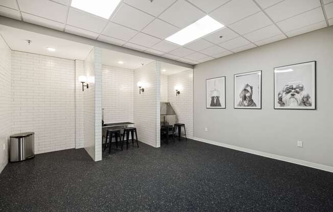 an empty room with white walls and a table and chairs at EagleRidge Plaza Residences, Fargo, ND, 58104