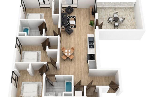 3 beds, 2 baths, 1,177 sqft, $3,695, Unit 313
