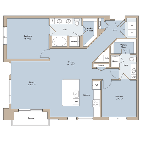 2 beds, 2 baths, 1,437 sqft, $3,828