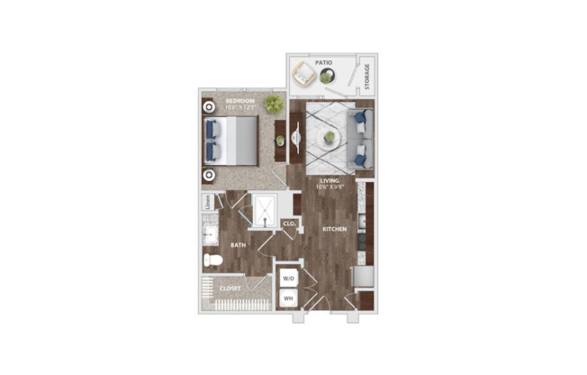 1 bed, 1 bath, 600 sqft, $1,229