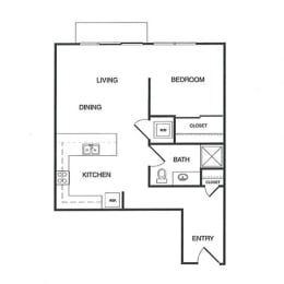1 bed, 1 bath, 645 sqft, $1,994