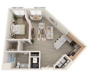 1 bed, 1 bath, 895 sqft, $1,650