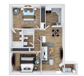 2 beds, 2 baths, 901 sqft, $1,468