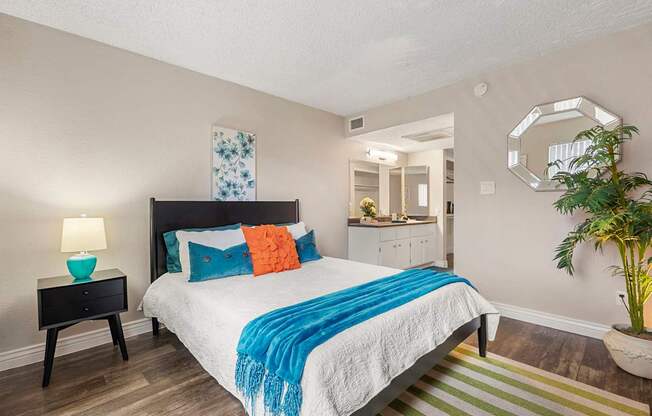 One Bedroom Bedroom at Villa Toscana Apartments in Phoenix Arizona
