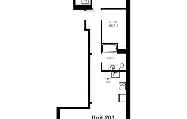 1 bed, 1 bath, 922 sqft, $1,065, Unit 201