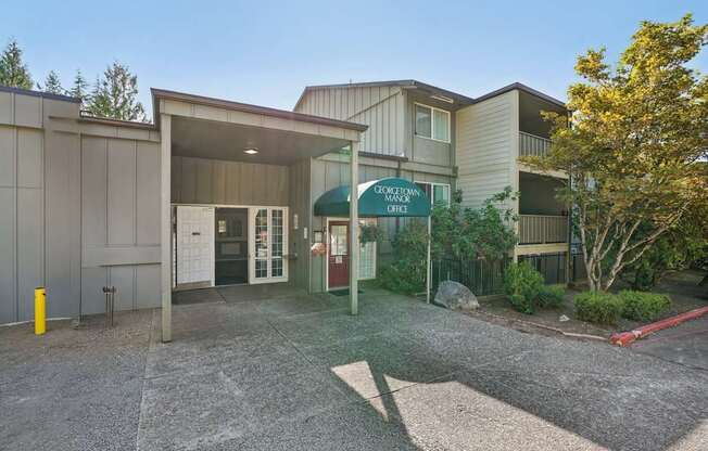 The entrance to a building with a sign that reads "Generation One".