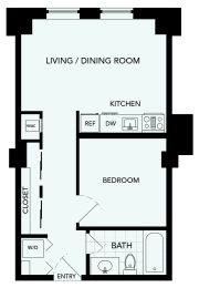 1 bed, 1 bath, 510 sqft, $2,164