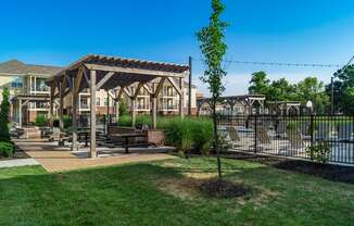 picnic area next to pool