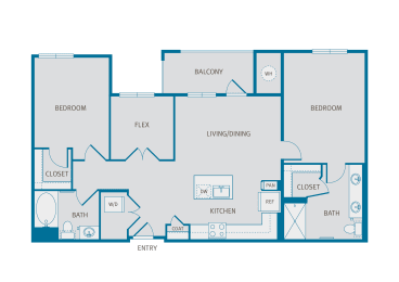 2 beds, 2 baths, 1,167 sqft, $2,177