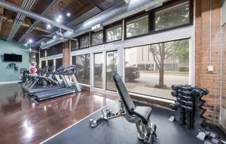 Weight Training Area at The Murray Lofts Fitness Center - Deep Ellum Lofts, Dallas, Texas, TX