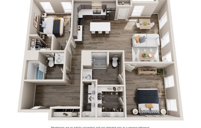 2 beds, 2 baths, 1,170 sqft, $1,895, Unit 1621-428