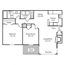 2 beds, 1 bath, 1,000 sqft, $1,337