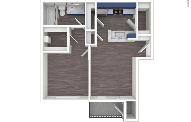 1 bed, 1 bath, 569 sqft, $965