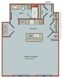 Studio, 1 bath, 771 sqft, $1,790