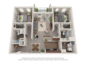 2 beds, 2 baths, 1,128 sqft, $1,983
