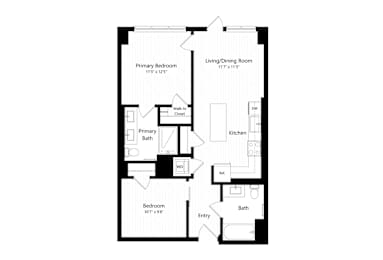 2 beds, 2 baths, 846 sqft, $2,984