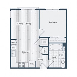1 bed, 1 bath, 614 sqft, $2,933