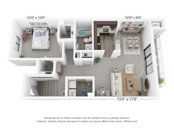1 bed, 1 bath, 920 sqft, $1,735