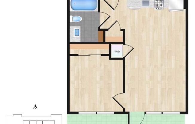 1 bed, 1 bath, $5,000, Unit 508