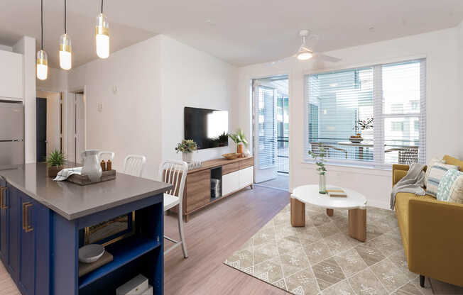 Living Room with Balcony and Hard Surface Flooring