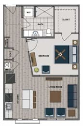 1 bed, 1 bath, 710 sqft, $1,440