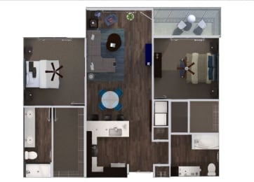 2 beds, 2 baths, 1,255 sqft, $2,315