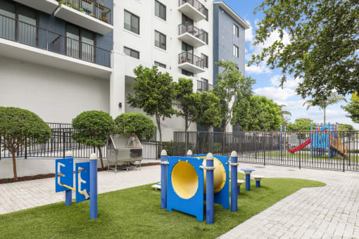 Our gated bark park with a wash station at Bay Village 1 in Palmetto Bay, FL