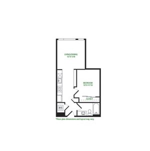1 bed, 1 bath, 597 sqft, $1,878