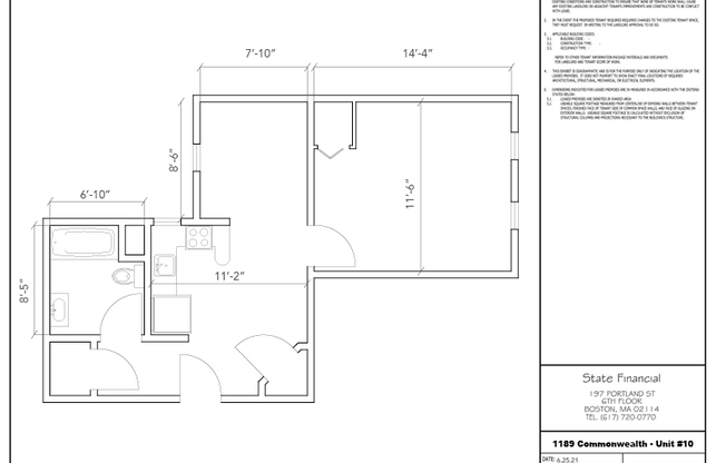 1 bed, 1 bath, $2,500, Unit 10