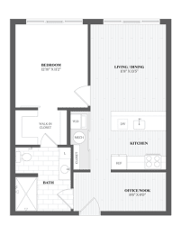 1 bed, 1 bath, 737 sqft, $2,544