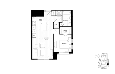 1 bed, 1 bath, 645 sqft, $1,956