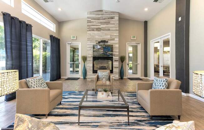 Posh Lounge Area In Clubhouse at Atwood Apartments, Citrus Heights, 95610