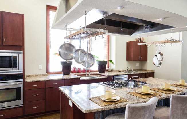 demonstration kitchen with enteraining and social spaces