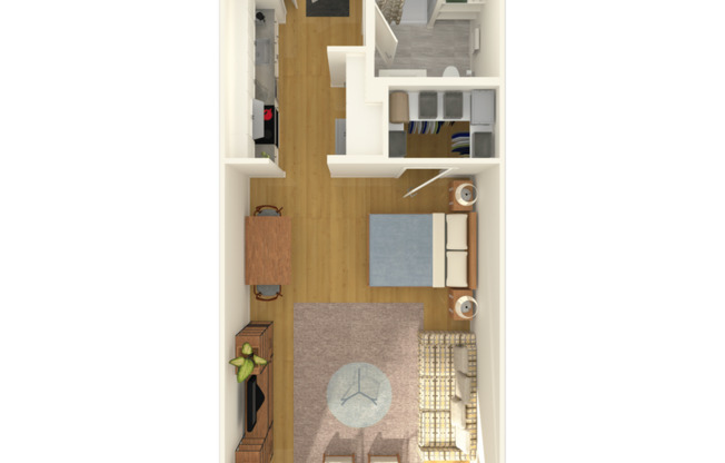 Studio, 1 bath, 575 sqft, $1,875, Unit 223