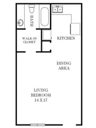 Studio, 1 bath, 455 sqft, $932