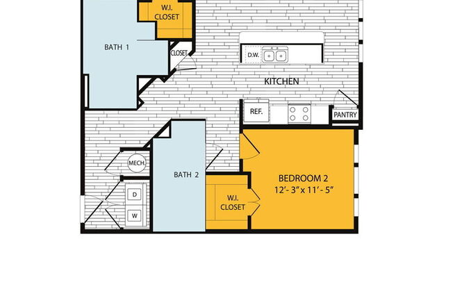 2 beds, 2 baths, 1,107 sqft, $2,685
